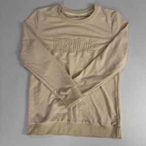 Womens Bride Embroidered Sweatshirt Pullover Bridal Shower Wedding‎ Party M